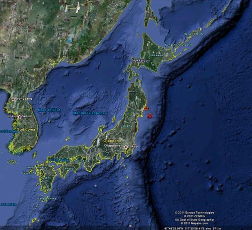 Il Giappone si è spostato E' 2,5 metri più a est 